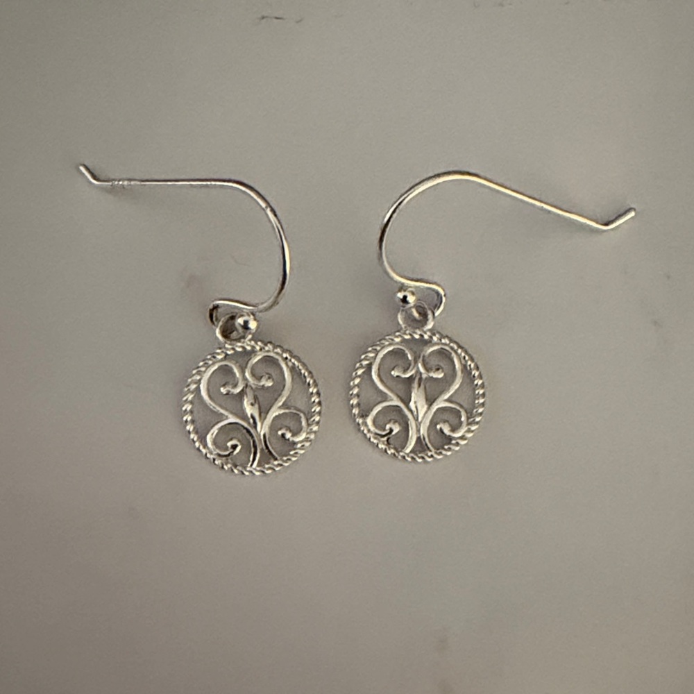 Elegant Steerling Silver Dangle Earrings